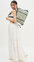 PRIMROSE Women's Tote (Forest Green and Cream)