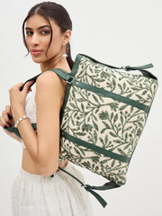 PRIMROSE Women's Tote (Forest Green and Cream)