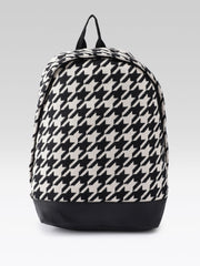 PRIMROSE Houndstooth Backpack, Black and White Pattern