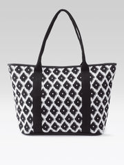 PRIMROSE Tote Bag, Black and White, Diamond Pattern