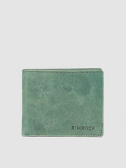 RIMROCK Leather Slim Wallet, Minimalist Design, Mint Green