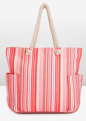 PRIMROSE Striped Oversized Structured Tote Bag,Multi-Colour