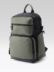 PRIMROSE Multi-Pocket Backpack, Olive Green and Black, Water-Resistant Nylon, Multiple Compartments, Travel and Daily Use