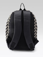 PRIMROSE Backpack with Chevron Pattern, Black and Beige
