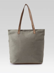 PRIMROSE Floral Embroidered Tote Bag, Olive Green, With Tassel Charm, Boho Style