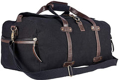 Weekender Duffel Bag22 OZ Cotton Canvas, Olive Black