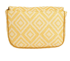 PRIMROSE Ethnic Boho Shoulder Bag for Women, Woven Fabric with Tassels, (YELLOW)