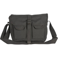 Heavy Duty Cotton Canvas 22 OZ Ammo Utility Shoulder Bag, Black,13" x 9.5"
