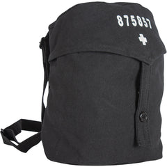 Heavy Duty Cotton Canvas 22 OZ, Swiss Gas Mask Bag, Black