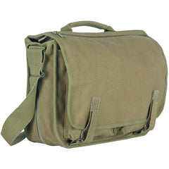 Heavy Duty Cotton Canvas 22 OZ Danish School Bag, Olive Drab