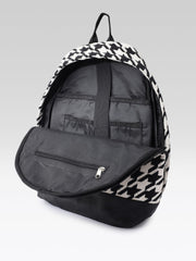 PRIMROSE Houndstooth Backpack, Black and White Pattern
