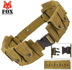 Heavy Duty Cotton Canvas 10-Pocket Cartridge Belt 22 OZ, Olive Drab