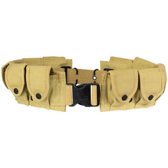 Heavy Duty Cotton Canvas 10-Pocket Cartridge Belt 22 OZ, Khaki