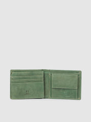 PRIMROSE Leather Bi-fold Wallet, Olive Green, Slim Design