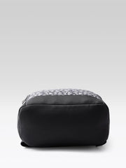 PRIMROSE Floral Pattern Backpack, Black and Grey, Multiple Zipper Compartments, Fashion Daypack