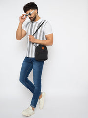 RIMROCK Mini Canvas Backpack with Leather Patch, Black, Vintage Brass Hardware