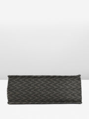 PRIMROSE Women's Herringbone Patterned Tote Bag Black