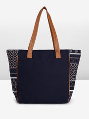 PRIMROSE Ethnic Motifs Textured Shopper Tote Bag with Tasselled Detail