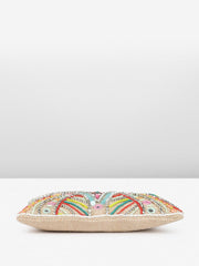 PRIMROSE Embellished Beaded Clutch Purse with Tassels Multicolour