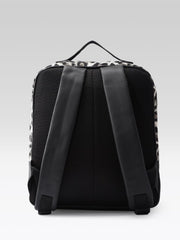 Leopard Print Backpack, Fashion Insulated Cooler Tote, Black and White