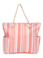 PRIMROSE Striped Oversized Structured Tote Bag,Multi-Colour