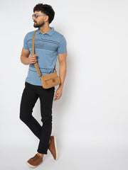 Rimrock Canvas Utility Messenger Bag with Leather Trim, Mountain Logo Patch, Khaki Brown