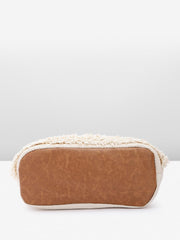 PRIMROSE Handcrafted Beige Woven Tote Bag with Tassel Accent