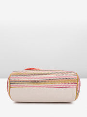 PRIMROSE Multicolour Striped Canvas Tote Bag with Tassel