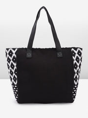PRIMROSE Geometric Printed Tasselled Oversized Shopper Tote Bag
