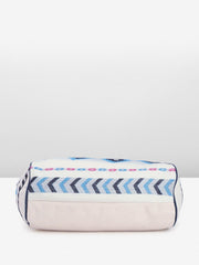 PRIMROSE Women's Blue and White Aztec Pattern Tote Bag with Tassel