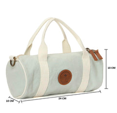 RIMROCK Canvas Duffle Bag, Mint Green with White Straps, Leather Accents