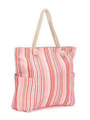 PRIMROSE Striped Oversized Structured Tote Bag,Multi-Colour