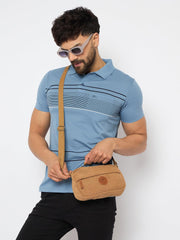 Rimrock Canvas Utility Messenger Bag with Leather Trim, Mountain Logo Patch, Khaki Brown