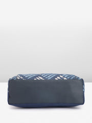 PRIMROSE Women's Navy Blue Tote Bag with Printed Pattern Tassels