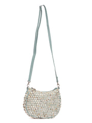 RIMROCK Floral Pattern Crossbody Bag, Mint Green Shoulder Strap, Textured Fabric Design