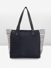 PRIMROSE Striped Structured Shoulder Bag with Tasselled Detail