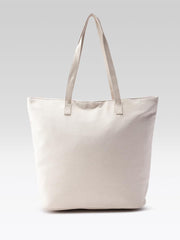 PRIMROSE Canvas Beach Tote Bag with Flamingo Design, Pink and White Stripes, Decorative Tassel