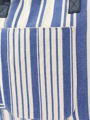PRIMROSE Striped Tote Bag, Blue and Cream, Canvas Material, Patchwork Design, Shoulder Bag