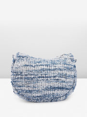 PRIMROSE Handmade Crochet Shoulder Bag with Tassel and Beads Blue and White