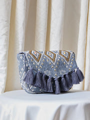 PRIMROSE Ethnic Boho Sling Bag for Women, Woven Fabric with Tassels