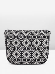 PRIMROSE Women's Black and White Aztec Print Crossbody Bag