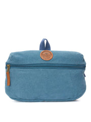Rimrock Canvas Travel Waist Pack, Unisex Fanny Bag with Leather Trim, Blue