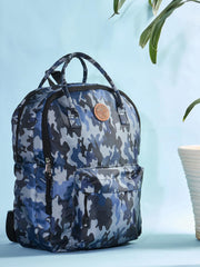 RIMROCK Camouflage Backpack, Blue Digital Pattern, Casual Daypack with Front Pocket