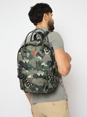 RIMROCK Geometric Camouflage Backpack, Military Pattern Design, Multiple Compartments