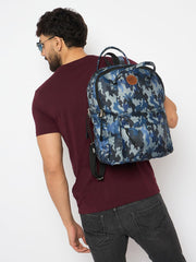 RIMROCK Camouflage Backpack, Blue Digital Pattern, Casual Daypack with Front Pocket