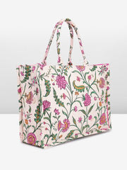 PRIMROSE Floral Print Canvas Tote Bag for Women, Multicolour