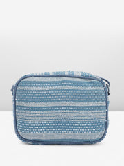 PRIMROSE Women's Woven Crossbody Bag Blue