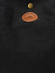 RIMROCK Canvas Tote Bag with Multiple Pockets, Black, Long Shoulder Straps