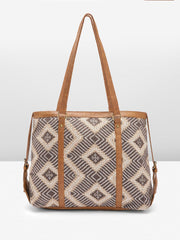 PRIMROSE Geometric Textured Shopper Tote Bag