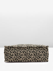 PRIMROSE Leopard Print Tote Bag for Women Black and Beige